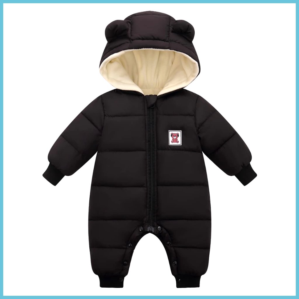 Polyester Hooded Snowsuit Waterproof Windproof Toddler Winter Jumpsuit
